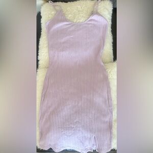 SHEIN Lilac Ribbed Mini Dress